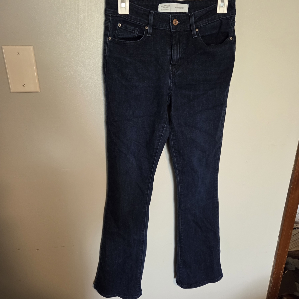 Signature by Levi Strauss Dark Indigo Flare Jeans